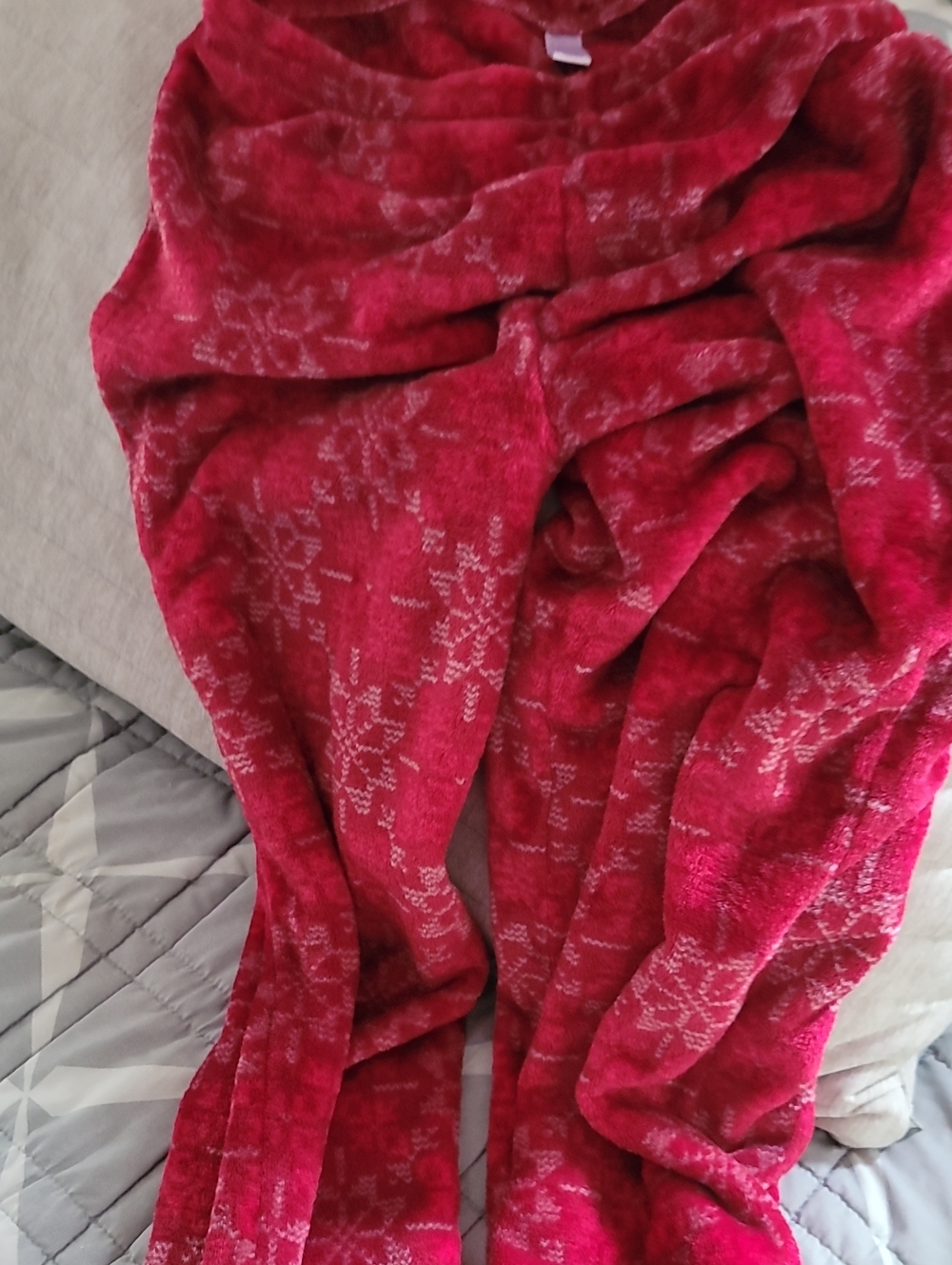 Laura Scott Plush Red-Burgundy Pajama Bottoms/lounge Pants